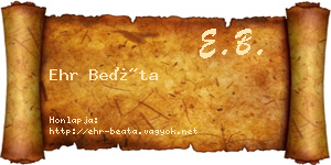 Ehr Beáta névjegykártya